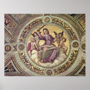 Póster Raffaello Sanzio da Urbino - Justitia Tondo