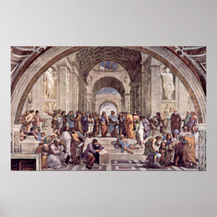 Póster Raffaello Sanzio da Urbino - La escuela de Atenas