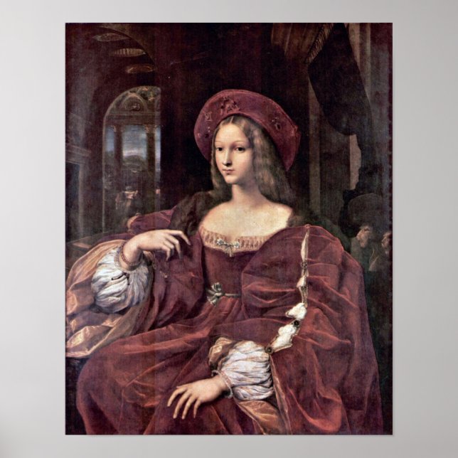 Póster Raffaello Sanzio - Retrato de Joanna de Aragón (Frente)