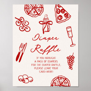 Póster Raffé de pañal para bebé rebanar rebanado imprimib