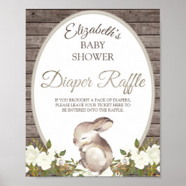 Póster Raffle Baby Shower Diaper Neutral para Género de l