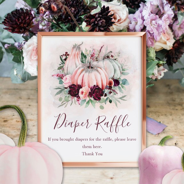 Póster Raffle de calabaza Rótulo Baby Shower (Subido por el creador)