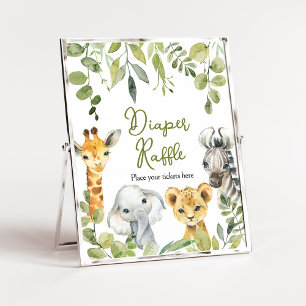 Póster Raffle de pañales de Safari salvaje de una jungla