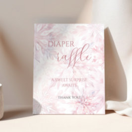 Póster Raffle del Chica Baby Shower Pink Snowflake