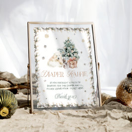 Póster Raffle del oso polar blanco de invierno