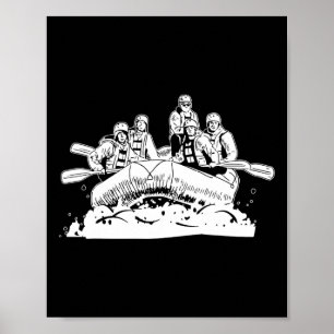 Póster Rafting - Bote de agua blanca después