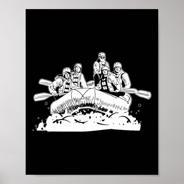 Póster Rafting - Bote de agua blanca después (Frente)