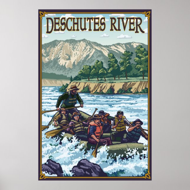 Póster Rafting del río Deschutes - Afiche de plegado o vi (Frente)