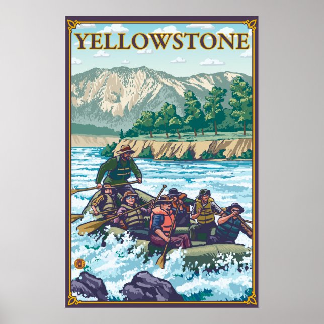 Póster Rafting White Water - Parque nacional Yellowstone (Frente)