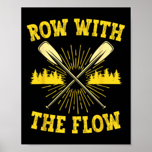 Póster Rafting Whitewater Rafter Row Con El Flujo