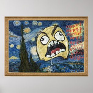 Póster Rage Face Meme Face Comic Classy Painting