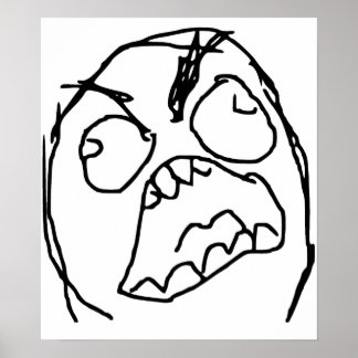 Póster Rage Guy Angry Fuu Fuuu Rage Face Meme
