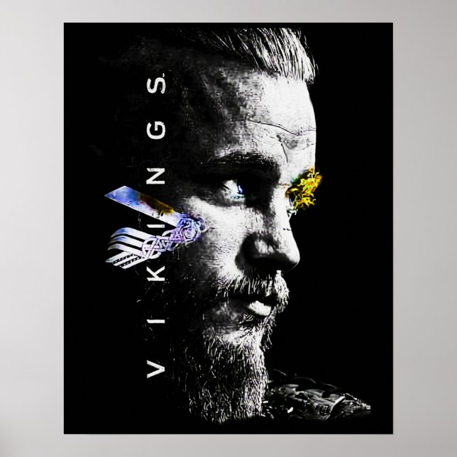 Póster Ragnar Lothbrok Vikings Series Tv (Frente)