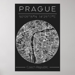 Póster rague Charcoal City Map Poster – Minimal Wall Art