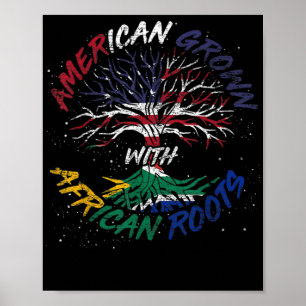 Póster Raíces Africanas Crecidas En Estados Unidos Bander