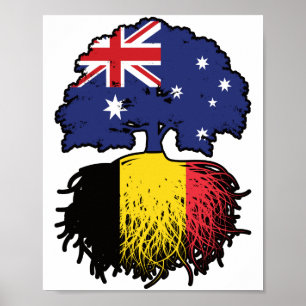 Póster Raíces belgas australianas de árbol de Australia