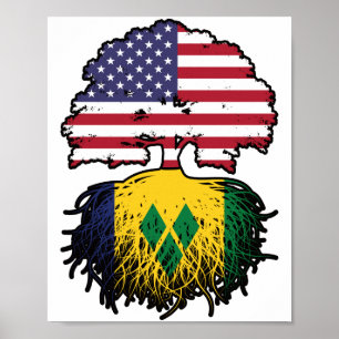 Póster Raíces de árbol norteamericano San Vicente Vicente