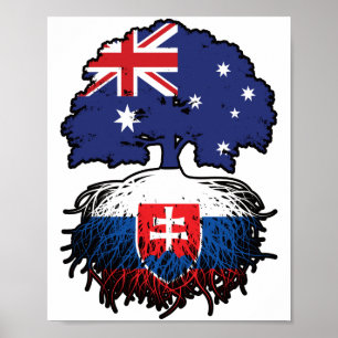 Póster Raíces de árboles australianos eslovacos en Eslova
