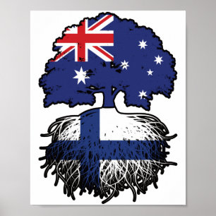 Póster Raíces de árboles australianos finlandeses