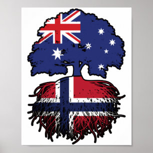 Póster Raíces de árboles australianos noruegos