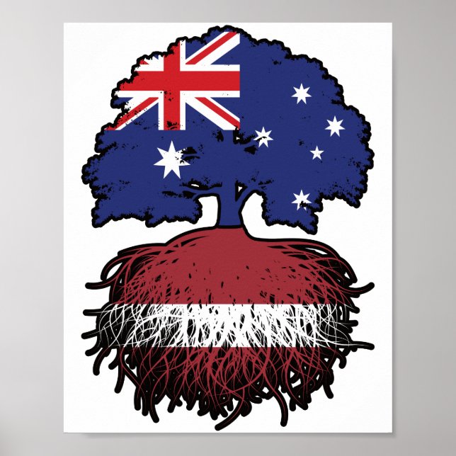 Póster Raíces de árboles de Australia letón (Frente)