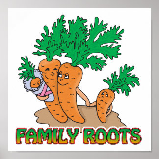 Póster raíces familiares personalizado de la familia de z