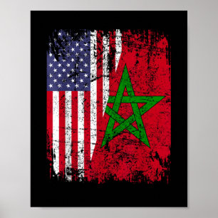 Póster RAÍCES MARROQUÍES   Media bandera americana   BAND