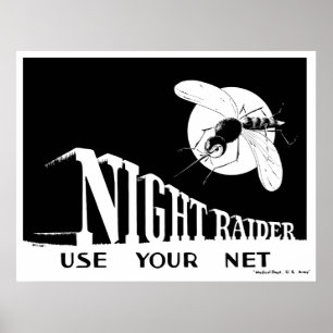 Póster Raider nocturno — Malaria de la Segunda Guerra Mun