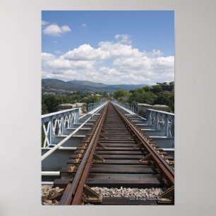 Póster Rail Tracks On Top Of Eiffel Bridge