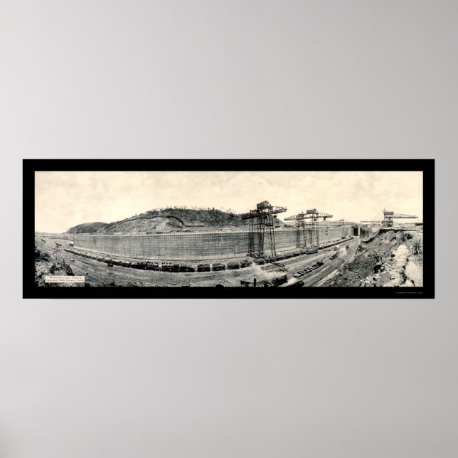 Póster Railroad Train Panama Canal Photo 1913 (Frente)