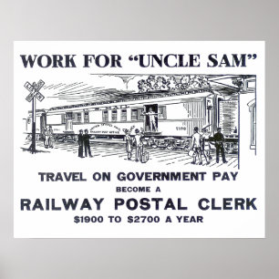 Póster Railway Postal Clerk 1926