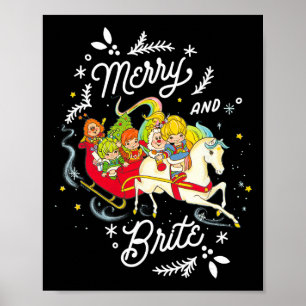 Póster Rainbow Brite Navidad Alegre y Brillante Trineo Ri