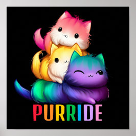 Póster Rainbow Cats Purride Black