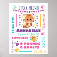 Rainbow Confetti Cute Kitty Cat Baby Stats