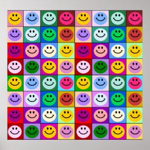 Póster Rainbow face squares