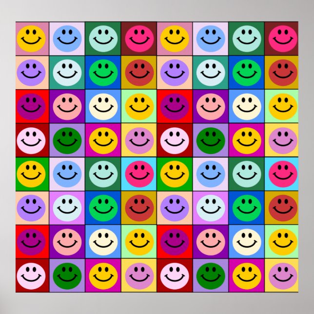 Póster Rainbow face squares (Frente)