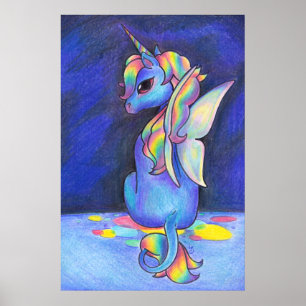 Póster Rainbow Faerie Unicorn