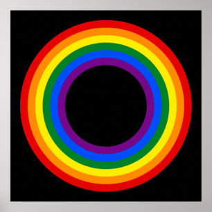 Póster RAINBOW FLAG BUTTON + your sign or text