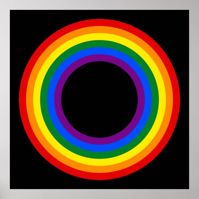 Póster RAINBOW FLAG BUTTON + your sign or text (Frente)