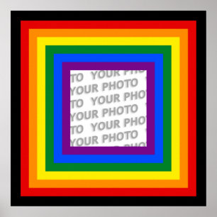 Póster RAINBOW FLAG FRAME + your sign or image
