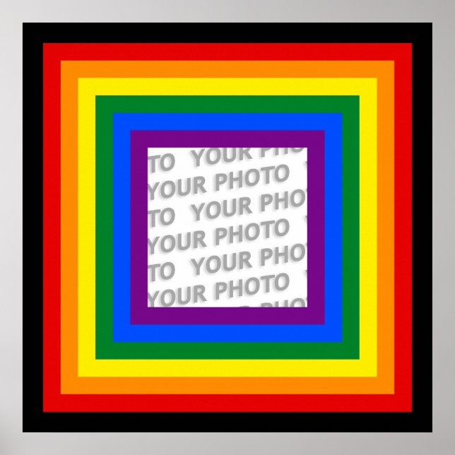 Póster RAINBOW FLAG FRAME + your sign or image (Frente)