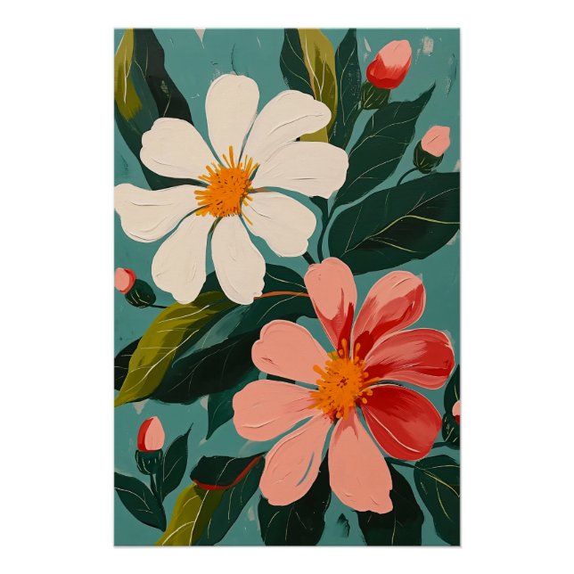 Póster rainbow flowers (Anverso)