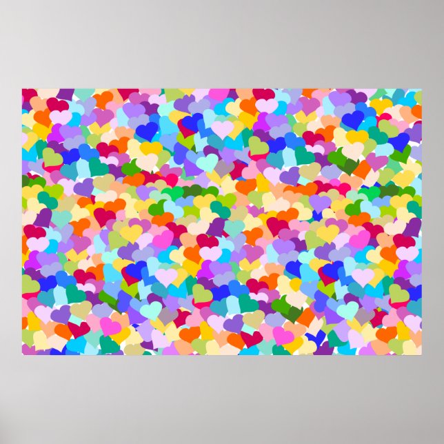 Póster Rainbow Heart Confetti (Frente)