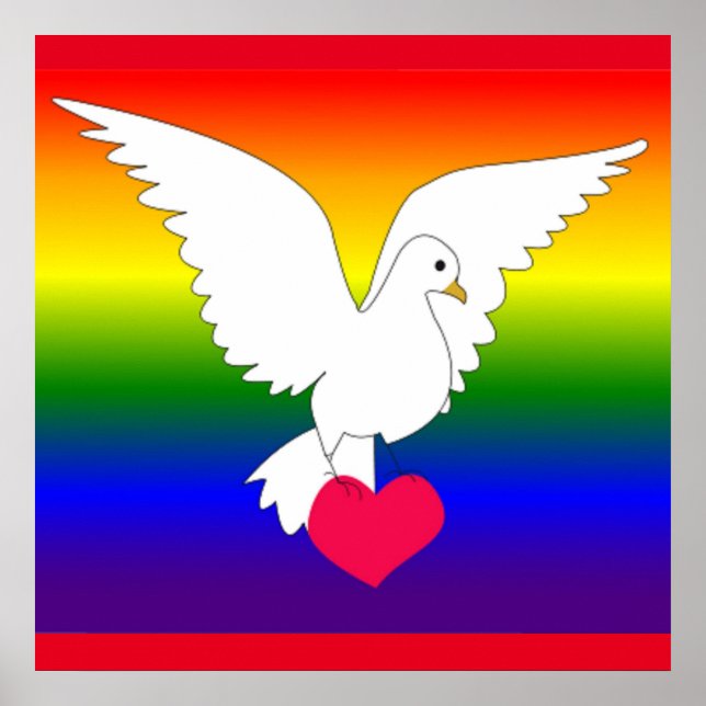 PÓSTER RAINBOW HEART DOVE (Frente)