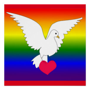 PÓSTER RAINBOW HEART DOVE