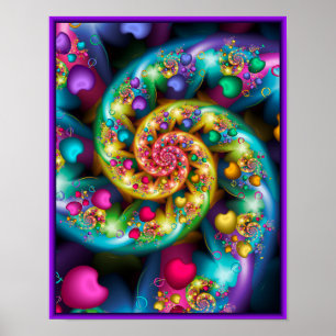 Póster Rainbow Hearts
