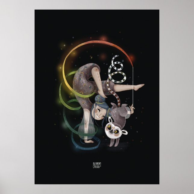 Póster RAINBOW LEMUR por Alexandra Dikaia (Frente)