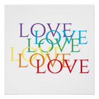 POSTER RAINBOW LOVE 20x20