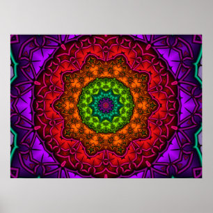 Póster Rainbow Mandala