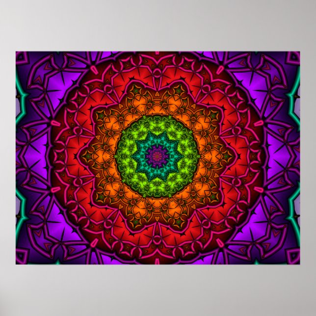 Póster Rainbow Mandala (Frente)